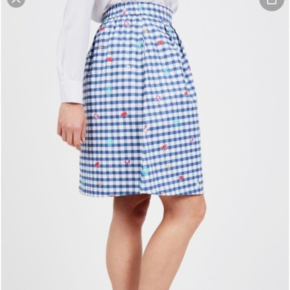 Yumi Travel Novelty Gingham Skater Skirt - Picture 9 of 16